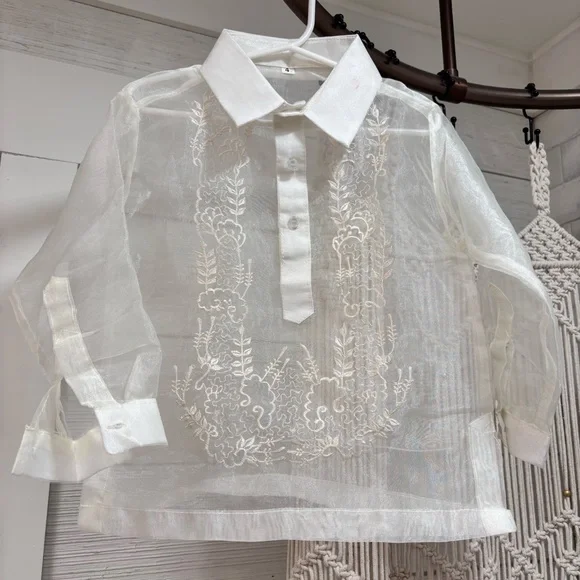 Toddler Boy's Filipino Philippines Barong Shirt 4T - Picture 1 of 4